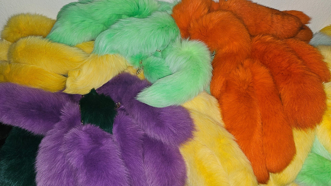 Genuine fox fur foxtail accessory for cosplay and festivals