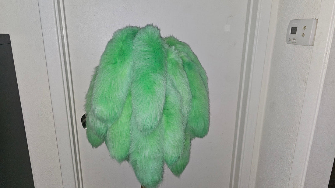 Genuine fox fur foxtail accessory for bag charm styling