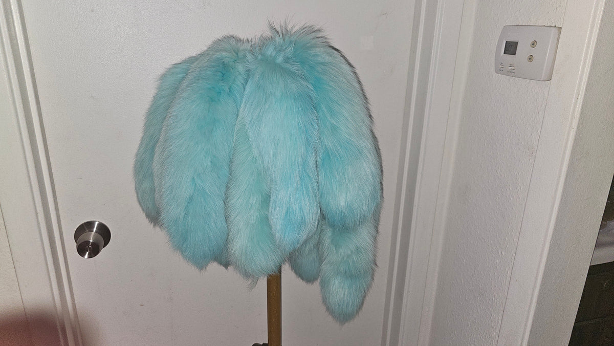 Genuine fox fur foxtail keychain for waist charm styling